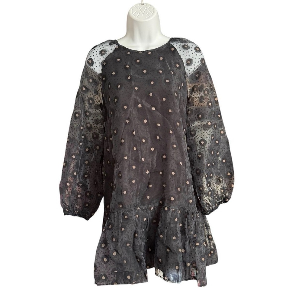 Zara Black and White Floral Print Mini Dress Women’s Size M